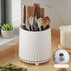 TruAIR Black & White 360¡ã Rotary Knife Rack ¨C Multi-Functional Kitchen Utensil Organizer for Knives/Chopsticks - 3 of 4