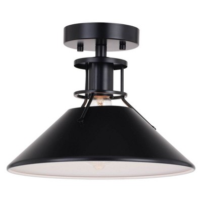Vaxcel Canton 1 - Light Semi-Flush Mount in  Black/Matte White