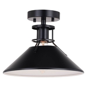 Vaxcel Canton 1 - Light Semi-Flush Mount in  Black/Matte White - 1 of 4
