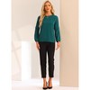 INSPIRE CHIC Women's Work Long Sleeve Keyhole Neck Elegant Chiffon Blouse - 3 of 4