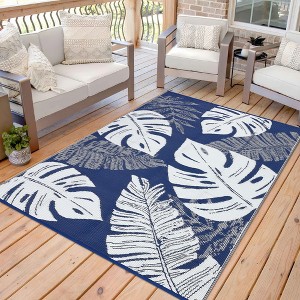 Outdoor Straw Plastic Rug, Lightweight Reversible Patio Rug, Folding Portable Deck Area Carpet, Large Floor Mat for Backyard Garden Camping Picnic - 1 of 4