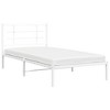 vidaXL Single Bed Frame - White Metal with Elegant Headboard, Supportive Slats - 4 of 4