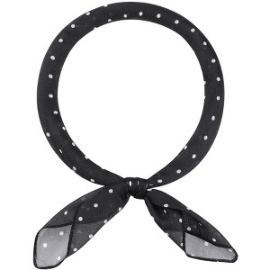 INSPIRE CHIC Women Polka Dots Cotton Linen Retro Solid Color Plain Square Neck Scarves 1Pc - 1 of 4