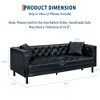 Chesterfield Leather Sofa | Handmade Button Tufted 3-Seater with Deep Seat & 2 Pillows | Charcoal Black for Living Room, Apartment, Office - 3 of 4
