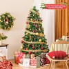 Tangkula 5/6/7 FT Christmas Tree Artificial Xmas Tree w/ 8 Lighting Modes 49/64/80 Warm LED Lights - 2 of 4
