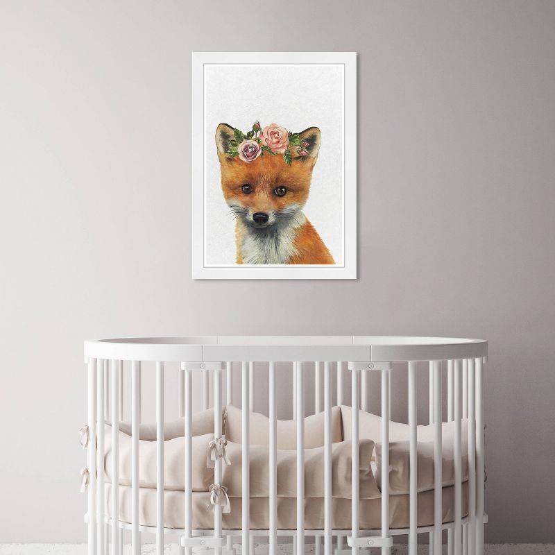 13&#34; x 19&#34; Cute Baby Fox Animals Framed Wall Art Gray - Olivia&#39;s Easel, 5 of 6