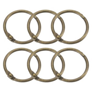 Unique Bargains Carbon Steel Loose Leaf Binder Snap Shower Curtain Rings 6 Pcs - 1 of 4