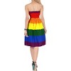 LA LEELA Women's Summer Rainbow Flag Smocked Swing Tube Top Dresses for Women One Size Colorful Stripes - 3 of 3