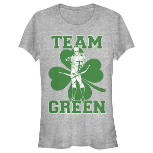 Juniors Womens Justice League St. Patrick's Day Green Arrow Team Green T-Shirt - 1 of 4