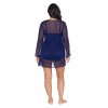 Trimshaper Women's Solid Embroidered Vneck Coverup Dress - 3 of 3