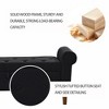 62" Bedroom Tufted Button Storage Bench, Modern Fabric Upholstered Ottoman, Window Bench, Rolled Arm Design for Bedroom, Living Room Black - 3 of 4