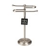 J&V TEXTILES Classical Steel Towel Rack Holder Stand with 2 Hanging Rings for Bathroom Vanity Countertops - Space Saving Hand Towel Holder - 2 of 4