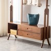 Solid Wood Hall Tree, Wall-Mounted Coat Rack With Mirror, Two Drawers,4 in 1 Design, Multifunctional Coat Rack, Entryway Storage Shelf - 3 of 4