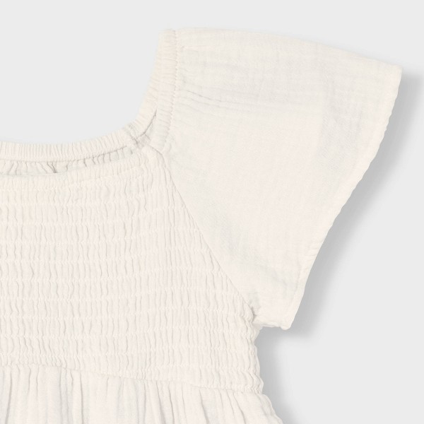 Blusa tejida de manga corta con cuerpo fruncido para niña - Cat & Jack™ 3