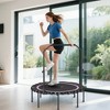 Soozier 45" Rebounder Trampoline for Adults, Foldable Mini Trampoline with Adjustable Handle Bar, Bungee Rebounder Jumping Cardio Trainer, Pink - 2 of 4