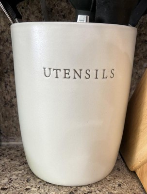 Stoneware Utensil Holder Cream - Hearth & Hand™ with Magnolia