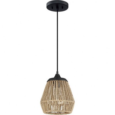 Earth Black Rattan Mini Pendant Light