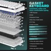 MaseiKar B75 Mechanical Keyboard,75% Layout with Knob,Hot Swappable RGB Backlit Gasket Mounted,Double-Shot PBT Keycaps(White,Blue Grey Tactile Switch) - 3 of 4