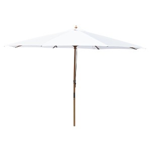 Yescom 13FT Large Outdoor Patio Umbrella UV30+ Wood 8 Rib Pole for Table Beach Yard Garden Wedding Deck Cafe Pool White - 1 of 4
