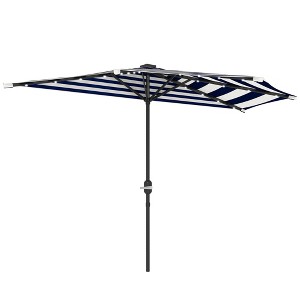 Outsunny Half Umbrella Outdoor Patio Umbrella, UPF 30+ Small Balcony Umbrella, Vented Tiltable Half Patio Umbrella with Crank 8 Ribs - 1 of 4