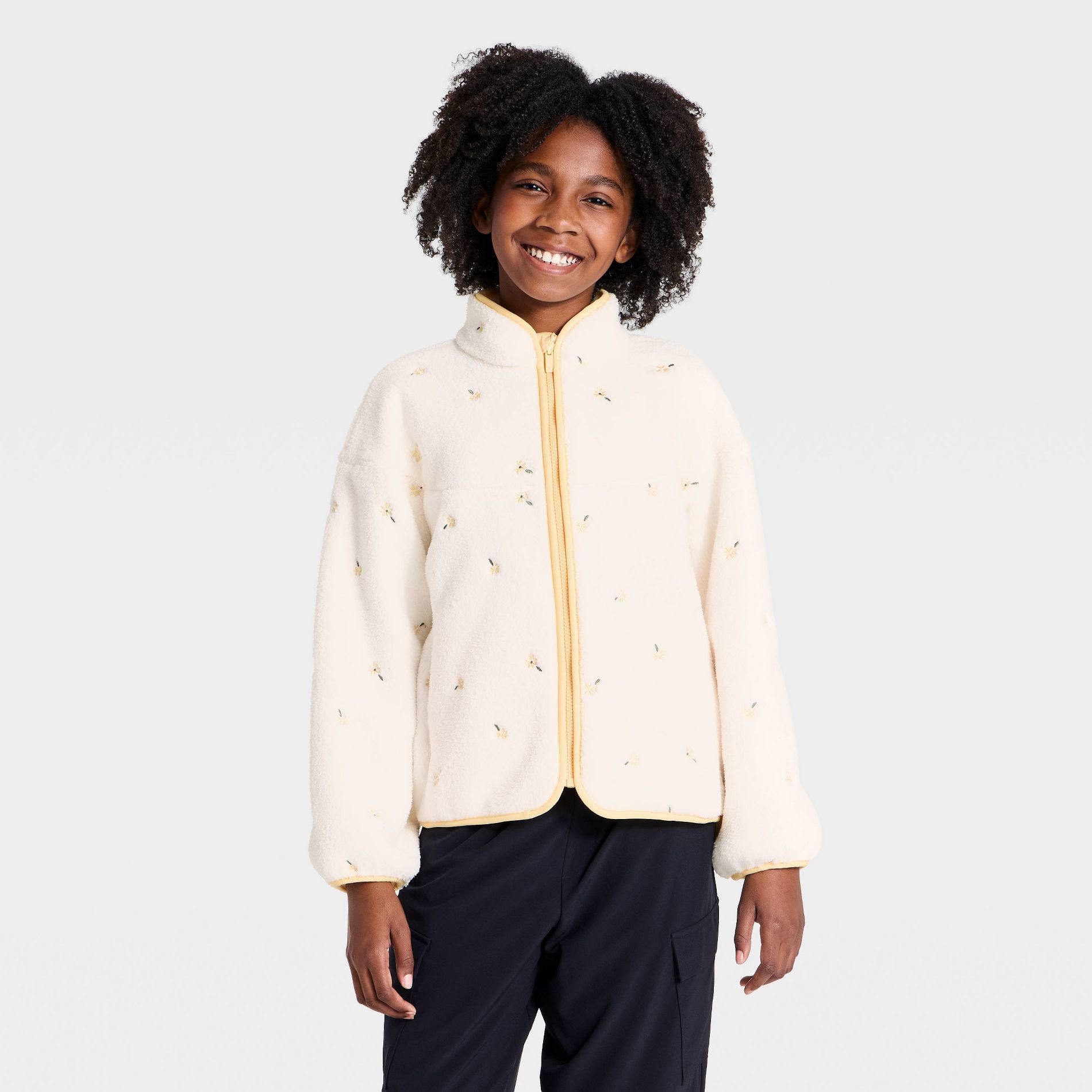 Girls' High Pile Fleece Full Zip Sweatshirt - All In Motion™