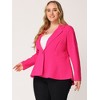 Agnes Orinda Women's Plus Size High-Low Peplum Button Work Elegant Blazers - 2 of 4