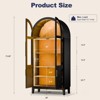 GlasFlength Decorative Storage Cabinets ,Wood Versatile Cupboard with Door and Adjustable Shelves for Kitchen, Bathroom, Brown, 36"*17.5"*73.46" - 2 of 4