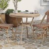 Merrick Lane Celia Bistro Style Table with Tempered Glass Top, PE Rattan, and Bamboo Finished Metal Frame for Indoor/Outdoor Use - 2 of 4