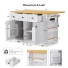 Multi-Functional Kitchen Island Cart with Outlet, 3 Drawers, 5 Wheels & Side Racks, Rolling Storage Cabinet for Kitchen or Dining-The Pop Home - 4 of 4