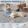 Washable Rugs for Bathroom Floral Kitchen Rug Neutral Scalloped Carpet, Non-Slip Hallway Rug Stain Resistant Modern Low-Pile Carpet - 4 of 4