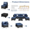 Cesicia 7-Piece Blue Sofa Set With Black PE Rattan Frame, Garden Patio Wicker Sectional Sofa Set with Coffee Table for Backyard, Porch, Balcony - 2 of 4