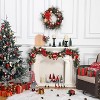 6 Ft Pre-Lit Christmas Garland, Battery Operated Lighted Xmas Garland with 20 Lights & Timer, Red Gold - 4 of 4