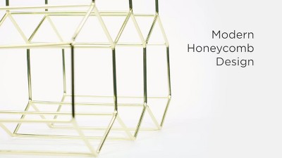 Elegant Geo Gold-Plated Iron 6-Bottle Tabletop Wine Rack