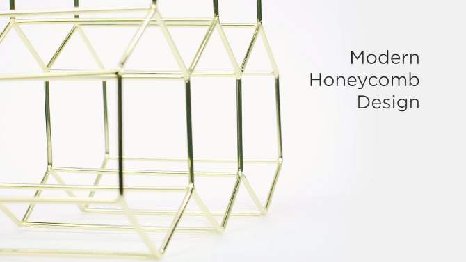 Viski Geo Gold Bottle Wine Rack, Honeycomb Design, 2 of 9, play video