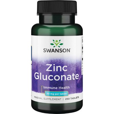 Swanson Mineral Supplements Zinc Gluconate 30 mg Tablet 250ct.