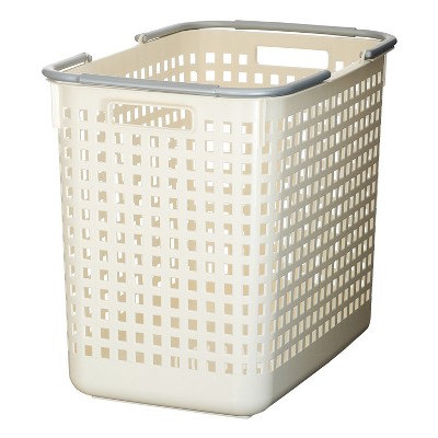 Like-it 12 x 19 x 15 Inch Large Midcentury Modern Scandinavian Style Square Durable Plastic Home Organizing Storage Basket, White