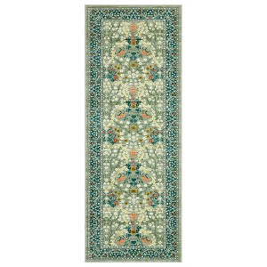 Washable Modern Floral Print Area Rug for Living Room Bedroom, Indoor Farmhouse Large Non Slip Floor Carpet for Kitchen Dining Room - 1 of 4