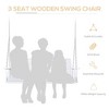 CAVINAS Rustic 3-Seat Patio Porch Swing,Wooden Hammock Swing Bench with Armrest,Outdoor Swing for Garden&Backyard,440LBS Capacity,White - 3 of 4