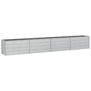 vidaXL Galvanized Steel Raised Bed Planter - 126"x15.7"x17.7" Silver for Outdoor, Patio, Garden, Yard - Weather-Resistant Metal Plant Box - 1 of 4