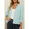 Women's 3/4 Sleeve Open Front Cropped Cardigan Sweater Elegant Shrugs for Women - 2 of 4