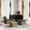 vidaXL Patio Sofa Set with Cushions Outdoor Furniture 6 Piece Poly Rattan - Gray - 2 of 4