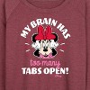 Women's - Disney - Minnie Mouse Brain Has Too Many Tabs Open Lightweight French Terry Wide Neck Long Sleeve Shirt - 2 of 4