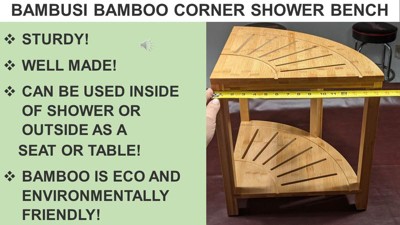 Sorbus 2 Tier Bamboo Corner Shower Stool With Shelf : Target