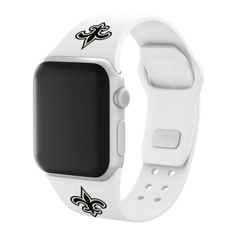 Nfl New Orleans Saints Apple Watch Compatible Silicone Band - White : Target