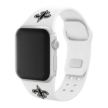 NFL New Orleans Saints Apple Watch Compatible Silicone Band - White
