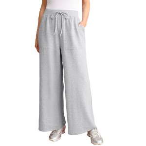 Roaman's Comfort+ Fleece Flared Sweatpants - 1 of 2
