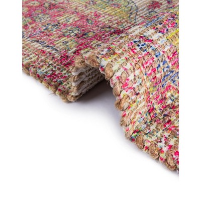 Ivory Rectangular Handmade Cotton Chenille Area Rug