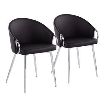Set of 2 Claire Dining Chairs Chrome/Black - LumiSource