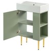 21.6" white Bathroom vanity, Combo Cabinet, Bathroom Storage Cabinet, Single Ceramic Sink, Right side storage - 4 of 4