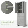 Resenkos Storage Cabinet with 2 Doors and 4 Drawers for Bathroom, Office, Adjustable Shelf, MDF Board with Painted Finish, Grey Gray - 4 of 4